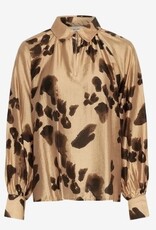 MSCH Copenhagen Dames klassieke kraag Blouse, bruin