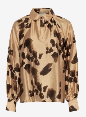 MSCH Copenhagen Dames klassieke kraag Blouse, bruin