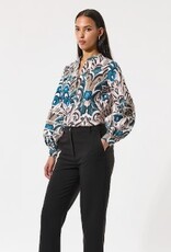 Dea Kudibal Dames Bloemenprint Blouse, blauw