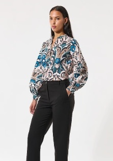 Dea Kudibal Dames Bloemenprint Blouse, blauw