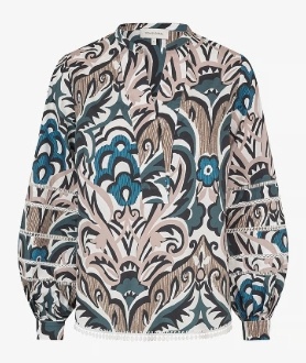 Dea Kudibal Dames Bloemenprint Blouse, blauw