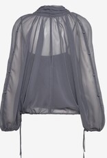 Dante6 Dames chiffon Hoge Halslijn Blouse, grijs