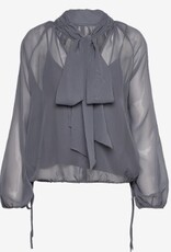 Dante6 Dames chiffon Hoge Halslijn Blouse, grijs