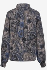 Dea Kudibal Bloemprint  Hoge Halslijn Blouse, blauw