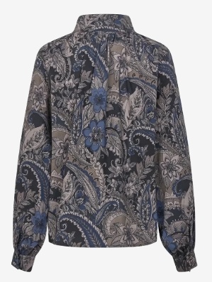 Dea Kudibal Bloemprint  Hoge Halslijn Blouse, blauw