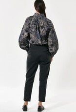 Dea Kudibal Bloemprint  Hoge Halslijn Blouse, blauw