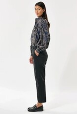 Dea Kudibal Bloemprint  Hoge Halslijn Blouse, blauw