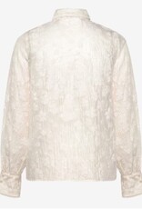 crās Dames Ronde Hals blouse, creme