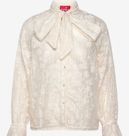 crās Ronde Hals blouse, creme