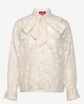 crās Dames Ronde Hals blouse, creme