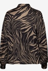 Munthe Dames Klassiek Krag all-over print Blouse, bruin
