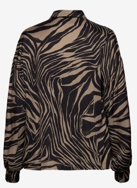 Munthe Dames Klassiek Krag all-over print Blouse, bruin