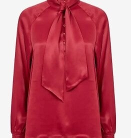 Soyaconcept Hoge Halslijn blouse met strik, rood