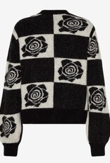 crās Dames geruit Cardigan, zwart