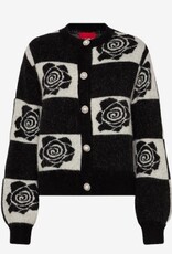crās Dames geruit Cardigan, zwart