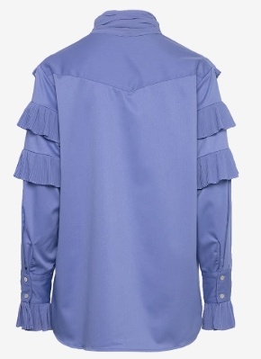 Bruuns Bazaar Dames Ronde Hals Stofmix Blouse, blauw