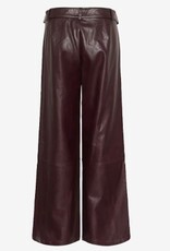 Culture Dames PU-broek wide leg,  bruin