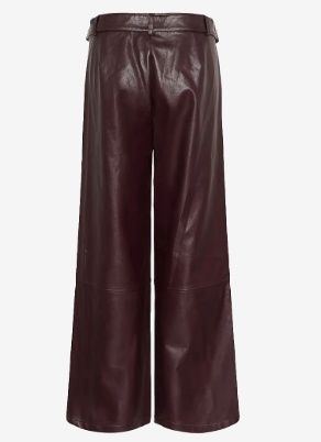 Culture Dames PU-broek wide leg,  bruin