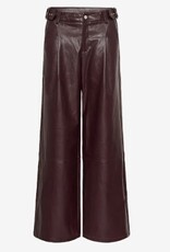 Culture Dames PU-broek wide leg,  bruin