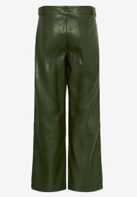 Culture Dames PU-broek wide leg, groen