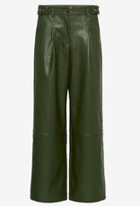 Culture Dames PU-broek wide leg, groen