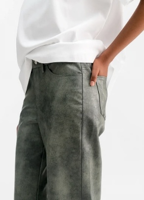 Ahlvar Gallery  Dames PU-broek imitatieleer, donkergrijs