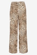 Gestuz Dames Luipaardprint wijd broek, bruin