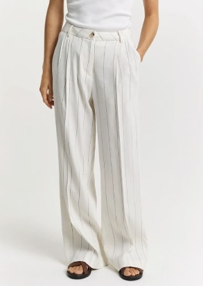 GANT Dames Wijde Broek, wit