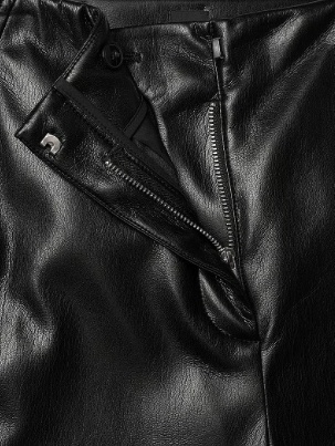 BOSS Dames PU-broek imitatieleer, zwart