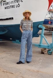 nué notes Dames Flora Wijde Spijkerbroek, blauw