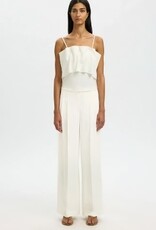 Selected Dames Getailleerde Wijde Broek, creme