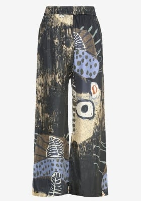 Munthe Dames Wijde Zijden Broek, zwart