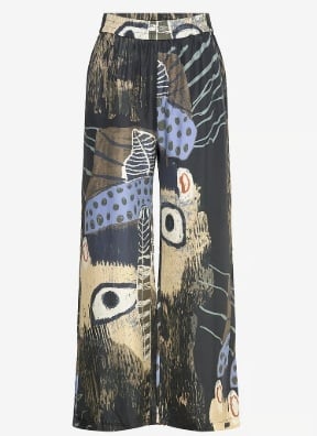 Munthe Dames Wijde Zijden Broek, zwart