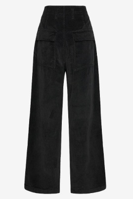 HOPE Dames Corduroy Wijde Broek, zwart