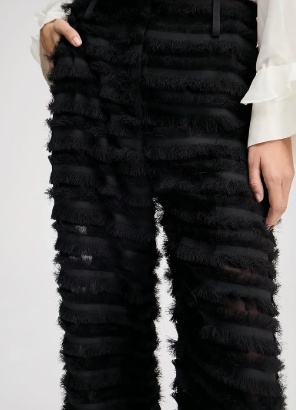 Munthe Dames Licht Transparante Wijde Broek, zwart