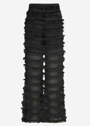 Munthe Dames Licht Transparante Wijde Broek, zwart