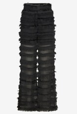 Munthe Dames Licht Transparante Wijde Broek, zwart