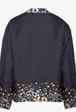 Munthe Dames Zijden Flora Blouse, zwart