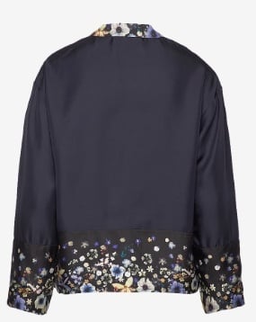 Munthe Dames Zijden Flora Blouse, zwart