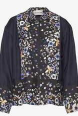 Munthe Dames Zijden Flora Blouse, zwart