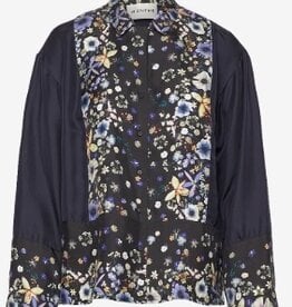 Munthe Zijden Flora Blouse, zwart