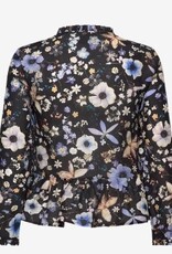 Munthe Dames Zijde Flora Blouse, zwart