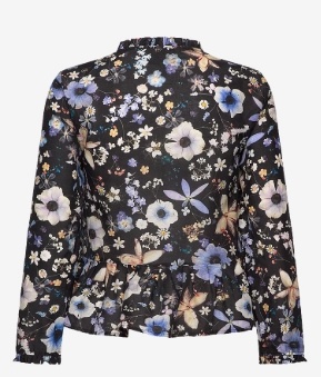 Munthe Dames Zijde Flora Blouse, zwart
