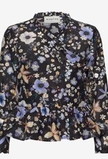 Munthe Dames Zijde Flora Blouse, zwart