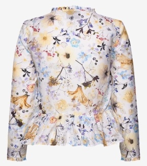 Munthe Dames Zijde Flora Blouse, creme