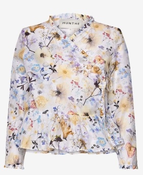 Munthe Dames Zijde Flora Blouse, creme