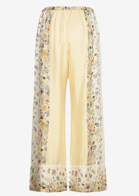 Munthe Dames Zijden Flora Wijde Broek, creme