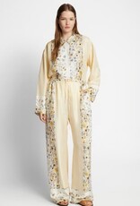 Munthe Dames Zijden Flora Wijde Broek, creme