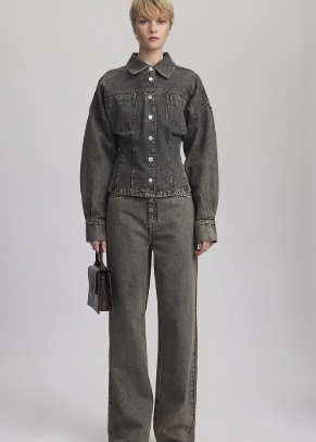 Gestuz Dames  Getailleerde Spijkerblouse, grijs