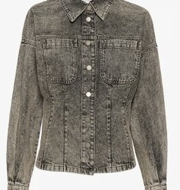 Gestuz Getailleerde Spijkerblouse, grijs